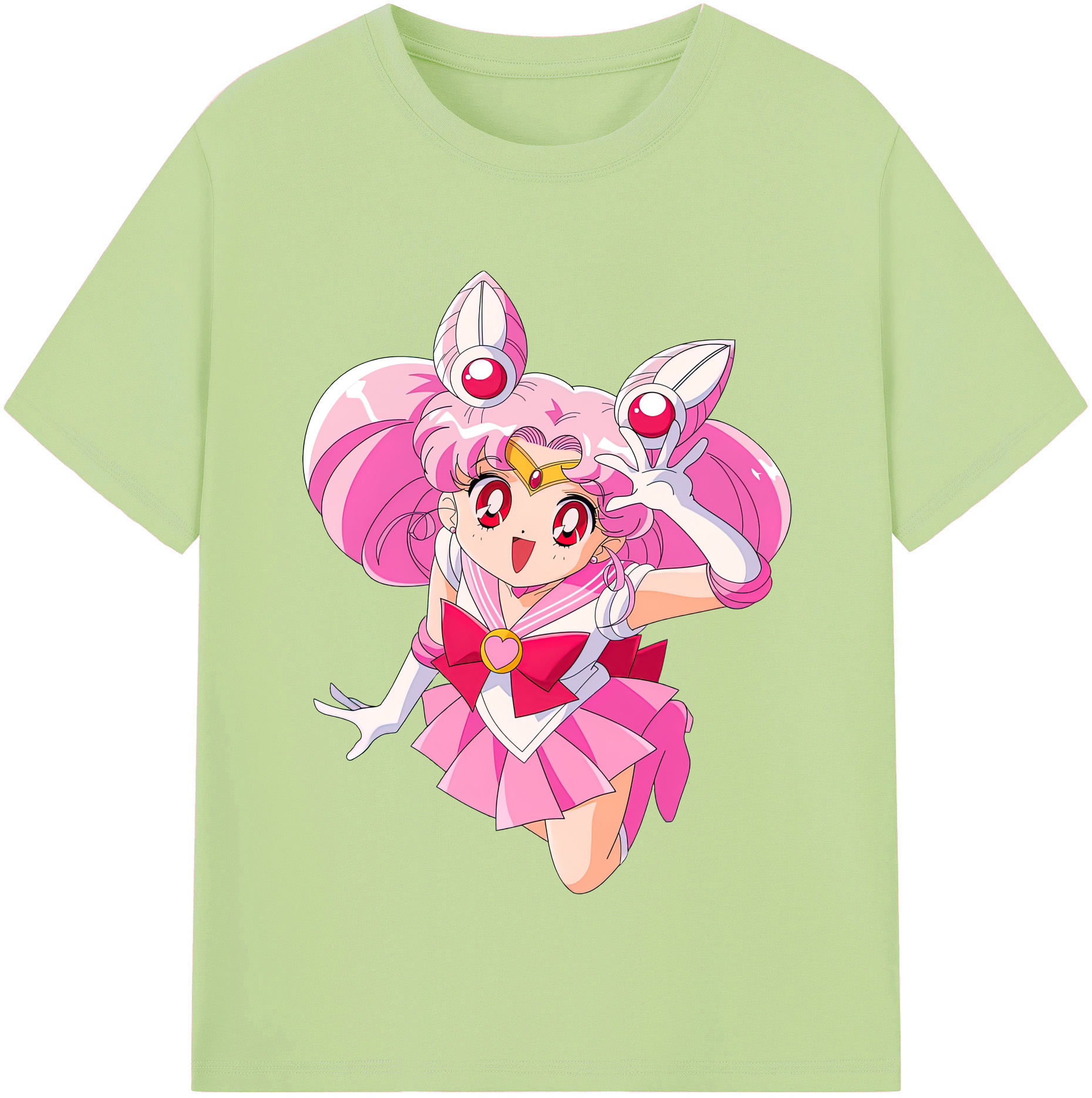 （画像用） 美少女戦士セーラームーン ちびうさ Sailor Moon Chibiusa Tsukino Usagi Small Lady Serenity 綿100％半袖Tシャツ（フロントプリント）